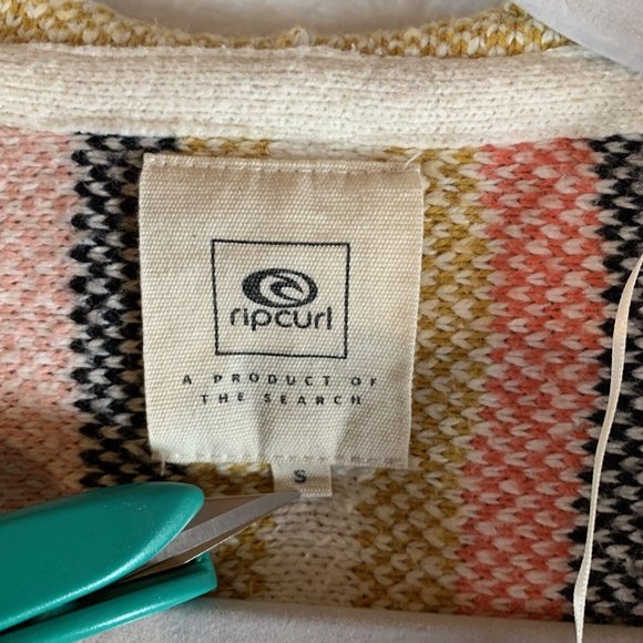 Rip Curl Sweater Women's S Multicolor Striped Knit Hooded‎ Pockets Pullover 7794 - Picture 3 of 6